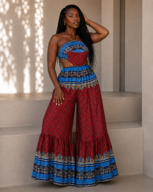 Boho Goddess Jumpsuit (Tiger Lily)